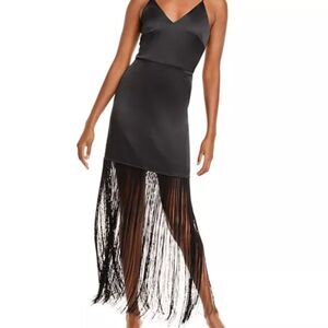 LucyParis | Midi Black Fringe Dress